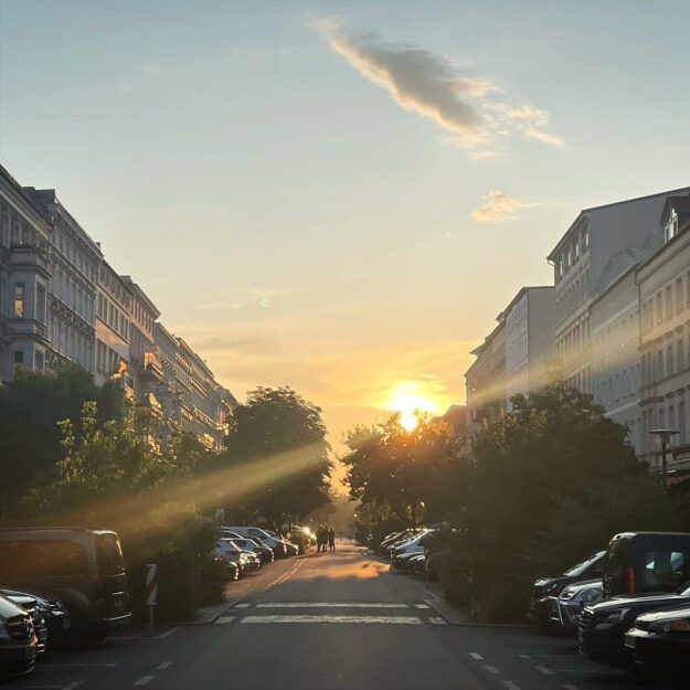 Sunset in Oderberger Strasse, Berlin Prenzlberg